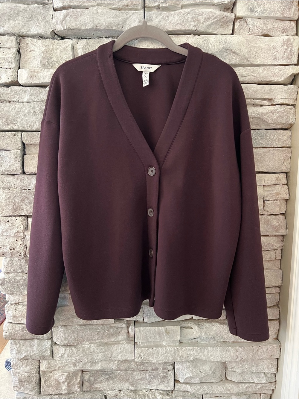 Spanx Brown Button-Front Cardigan
